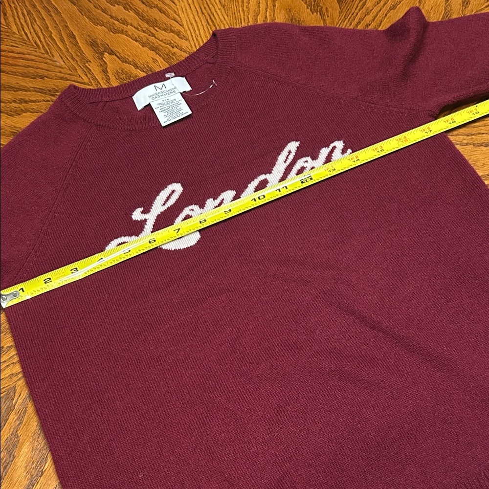 NWOT Cashmere Burgundy Long Sleeve Crew Neck Sweater. Size S - Picture 7 of 10